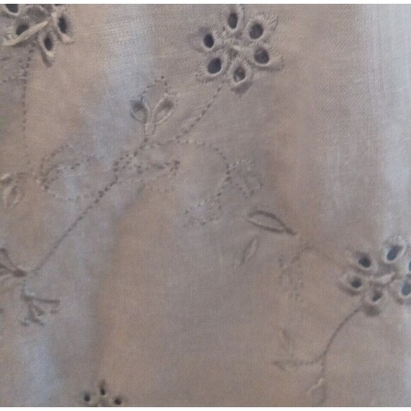 Jillian Jones 100% Linen Sleeveless Top Womens Large Blue Embroidered Eyelet - Picture 3 of 9